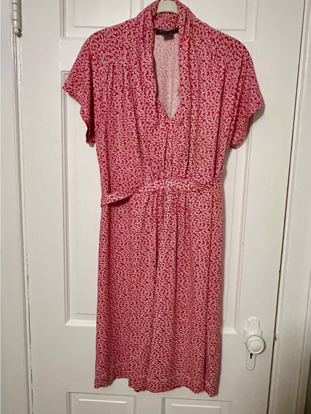 French Connection Pink Floral Wrap-Style Midi Dress